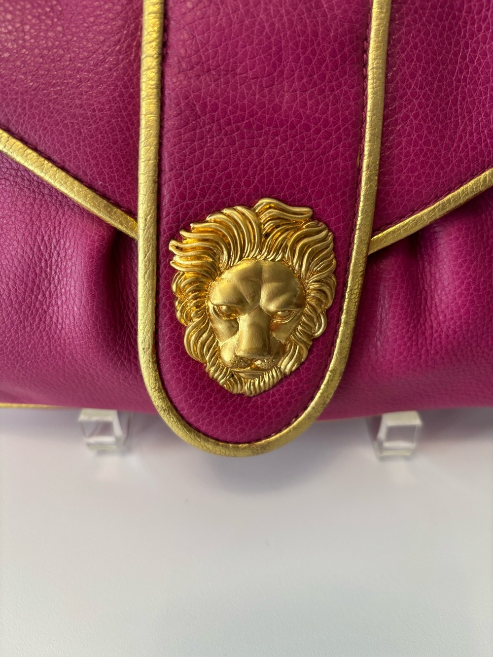 Dooney & Bourke Y2K Fuchsia Hayden Panettiere Leather Clutch - RARE - Picture 3 of 14